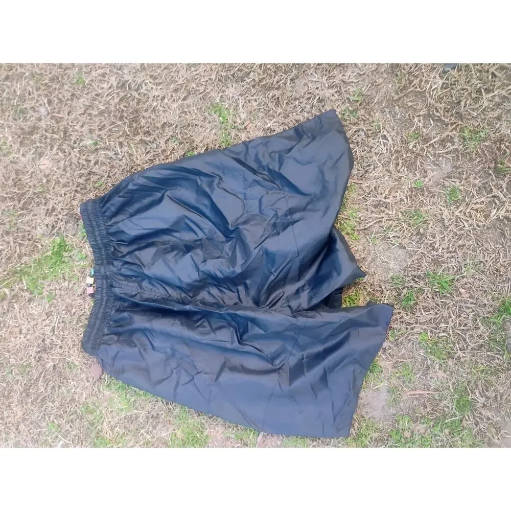Vintage In Excess Nylon Athletic Shorts Mens M Black Colorblock Lined 90s Retro
